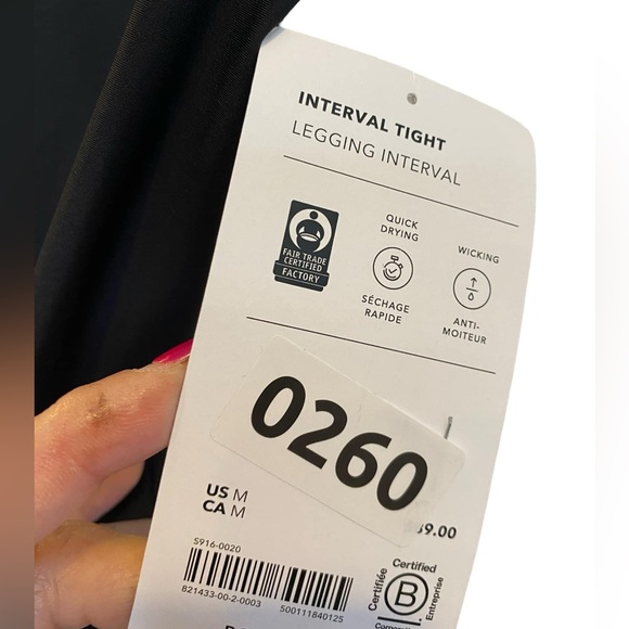 NWT Athleta interval tights BLACK Size M - Picture 5 of 5